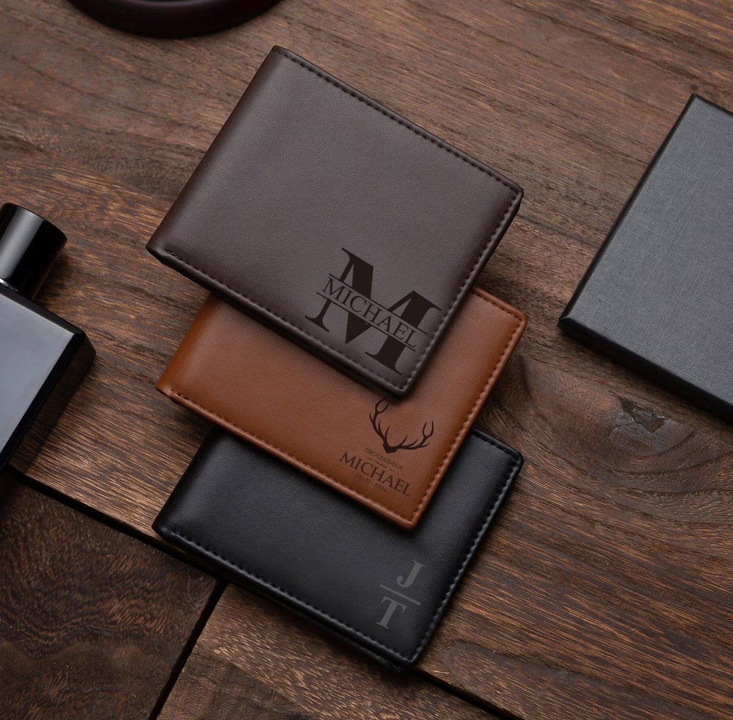 Portefeuille en cuir personnalisé – Gravure sur mesure