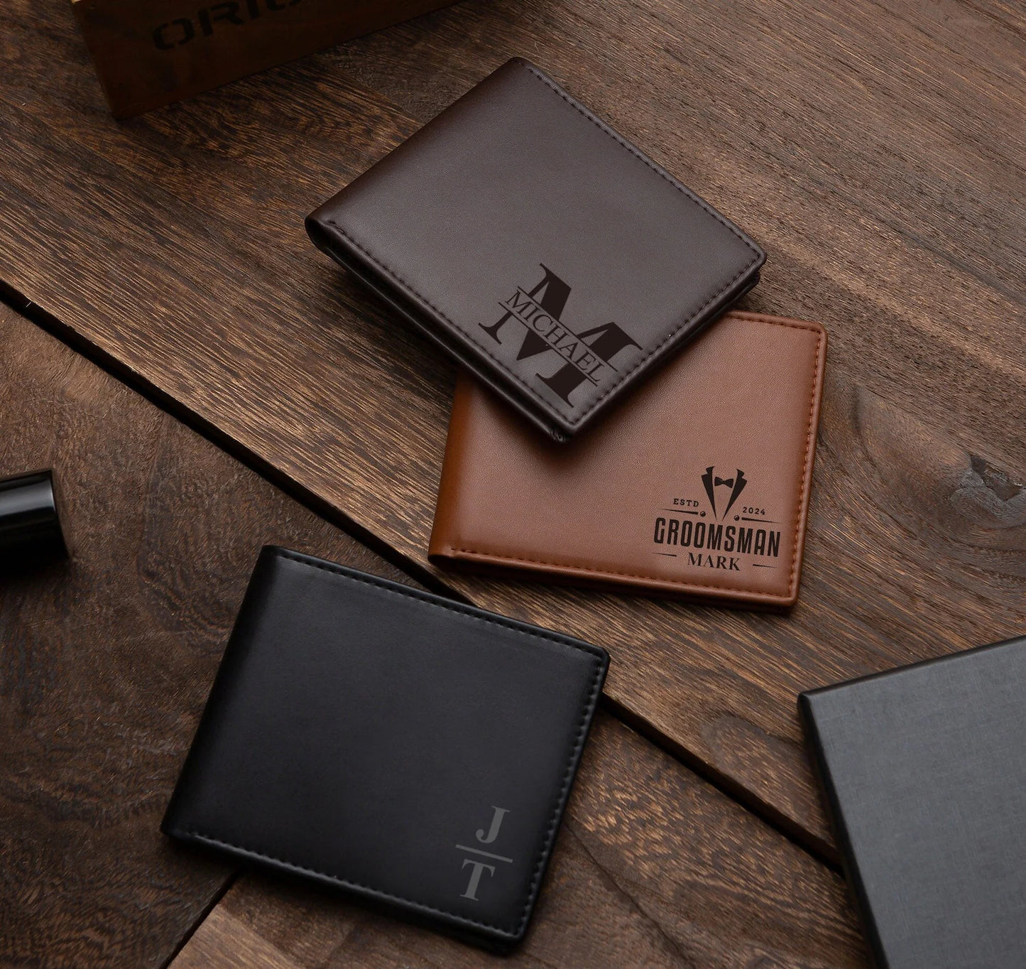 Portefeuille en cuir personnalisé – Gravure sur mesure