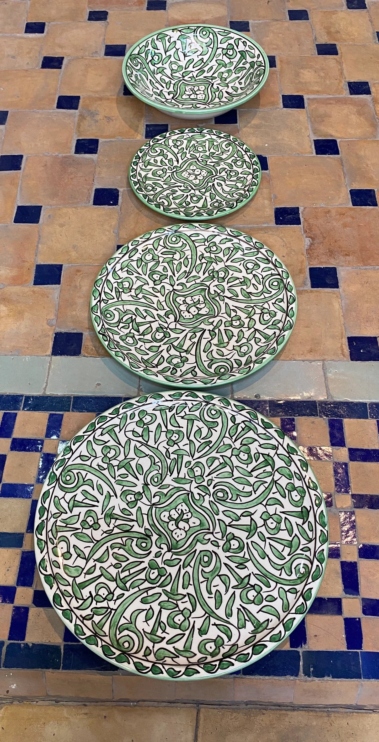 Assiettes en céramique marocaine – Fait main et peint à la main