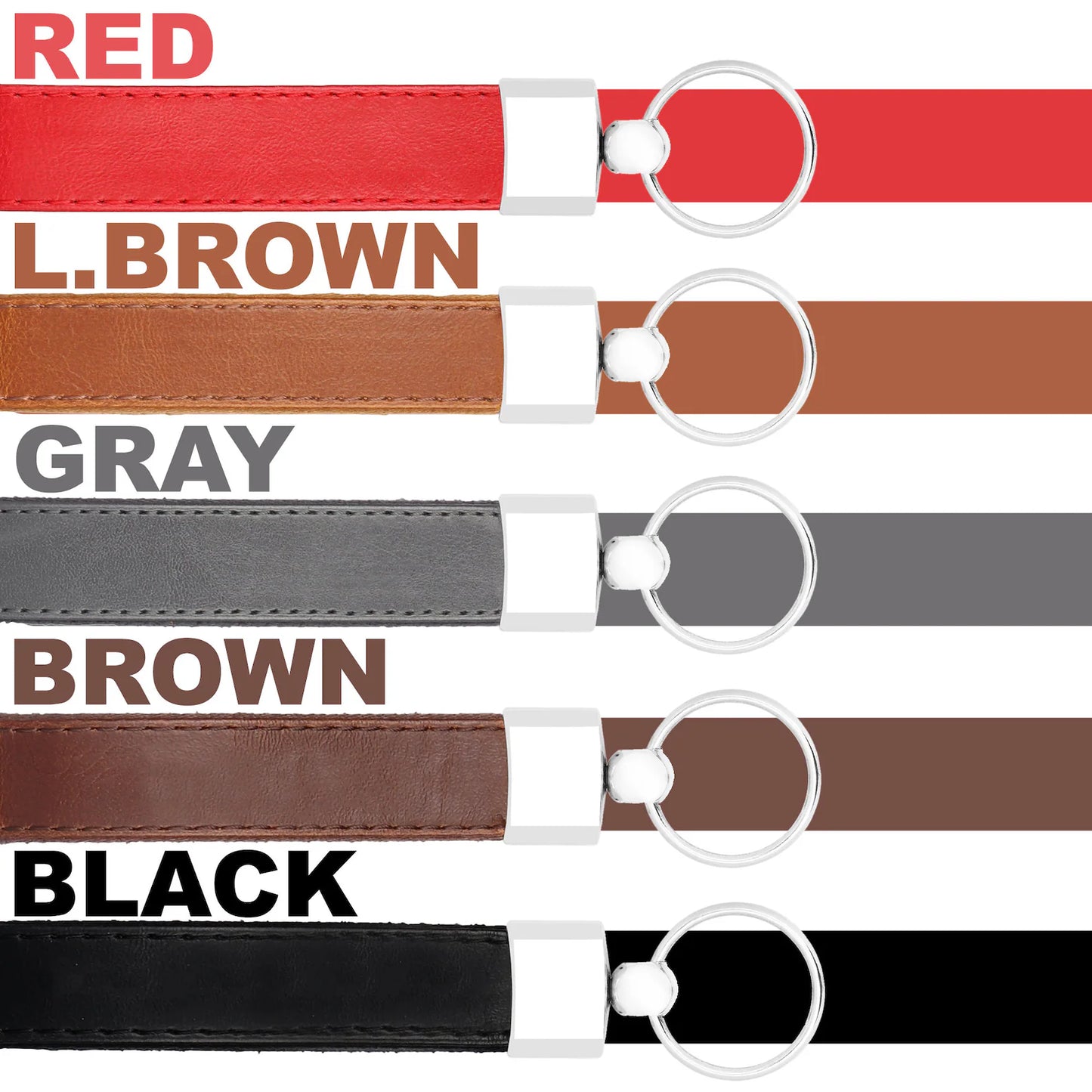 Set de 3 porte-clés en cuir personnalisés – Cadeau élégant