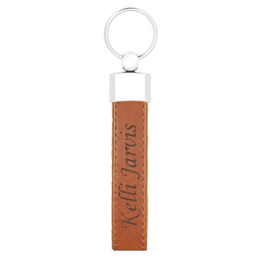 Set of 3 personalized leather keychains – Elegant gift