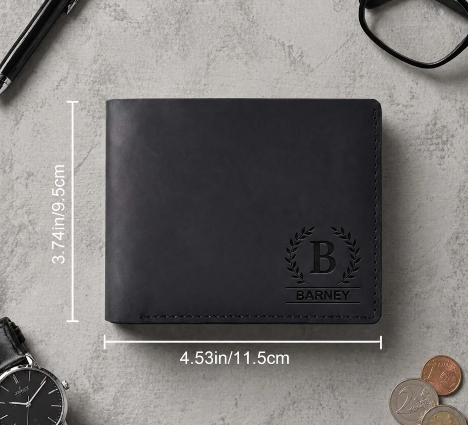 Portefeuille en cuir personnalisé – Gravure sur mesure